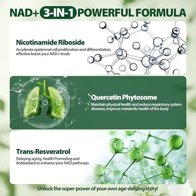 Reus Research NMN Supplement Alternative - Liposomal Nicotinamide Riboside w/Resveratrol & Quercetin - High Purity NAD Supplement for Anti-Aging, Energy, Focus - 80 Capsules - Nutragole